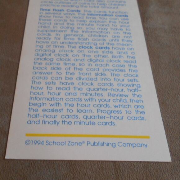 Vintage 1994 Time & Money Flash Cards School Zone Publishing #04016 Complete - Picture 11 of 11